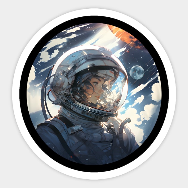 The view seen by the female astronaut Sticker by UKnowWhoSaid